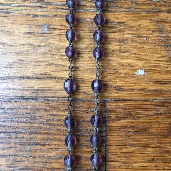 Purple Bead Vintage Rosary - Picture 4 of 4